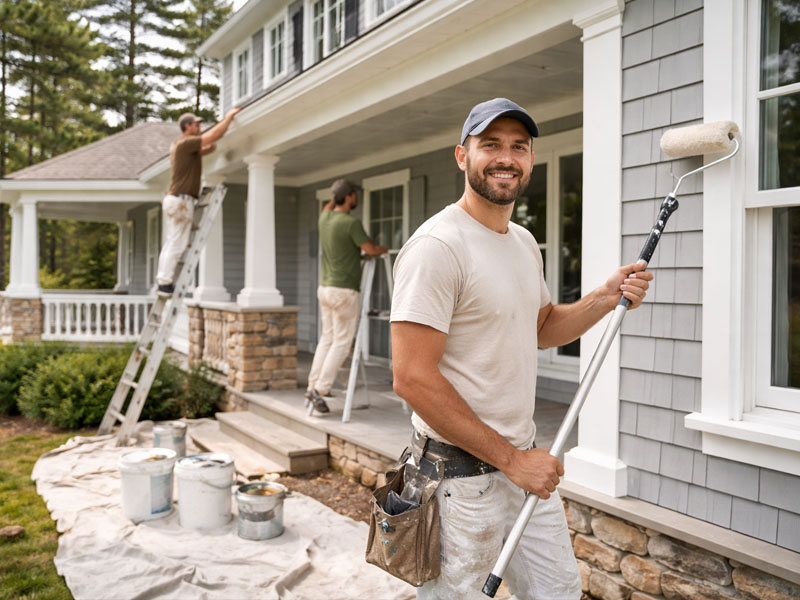 Downeast Maine residential and commercial painters, residential house painting services Maine, custom home painting Northeast Harbor Maine, Ellsworth Maine painting contractor, Bar Harbor home painters, Maine professional painting services, home renovation and paint Downeast Maine, deck builder Maine